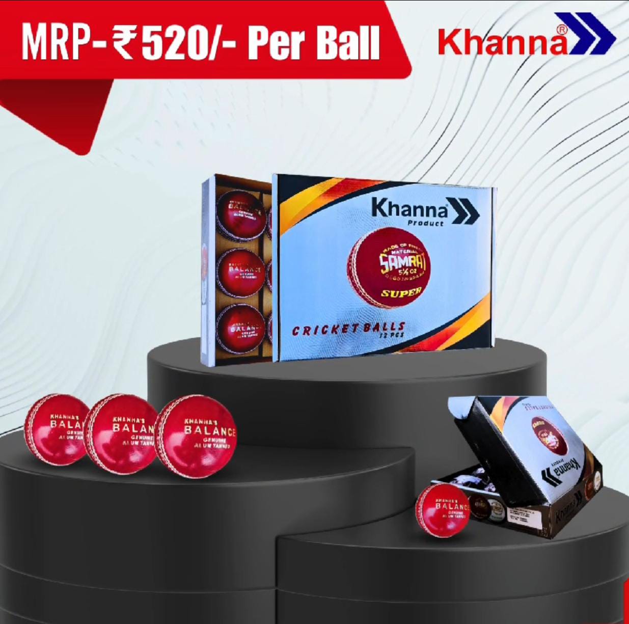 Khanna's Balance Leather Cricket Ball